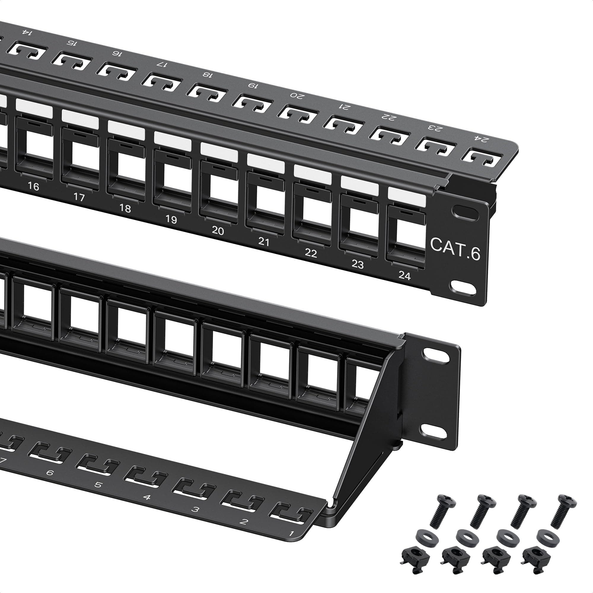 Cable Matters Cable Matters Rack or Wall Mount 24-Port Cat6 /Cat 6 Keystone Patch Panel (Blank Patch Panel)