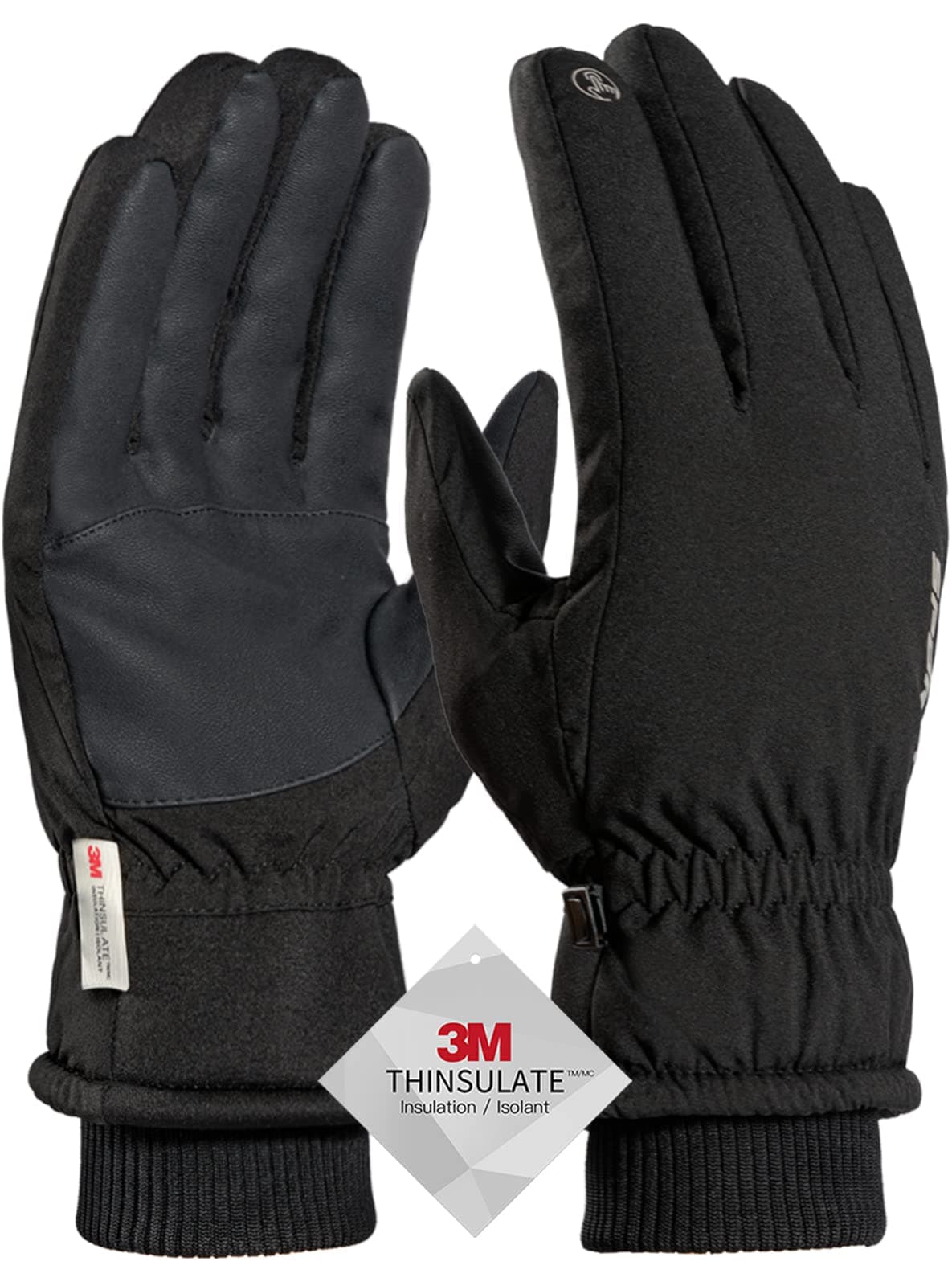 Winter Gloves for Men Warm: 3M Thinsulate -20℉ Windproof Waterproof Ski Women Glove with Touchscreen Thermal Lining Anti-Slip for Work Cycling Motorcycle Snowboarding