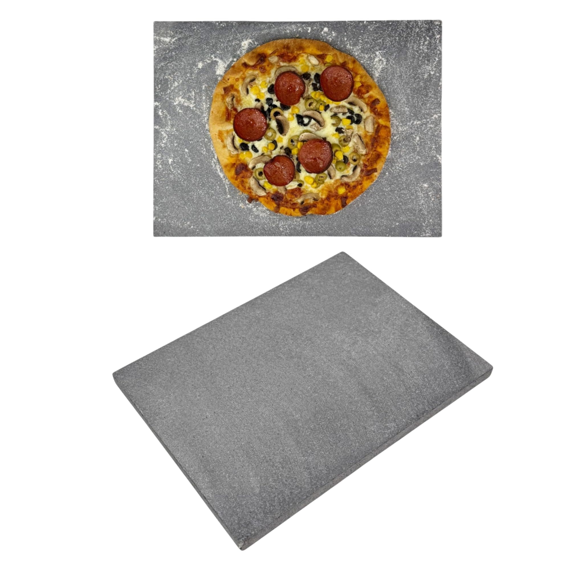 Baking Pizza Stone. 100% Natural Volcanic Lava Stone Multi-Purpose Oven & BBQ, Grill. High Heat Retention. Rectangular (2x30x40cm)
