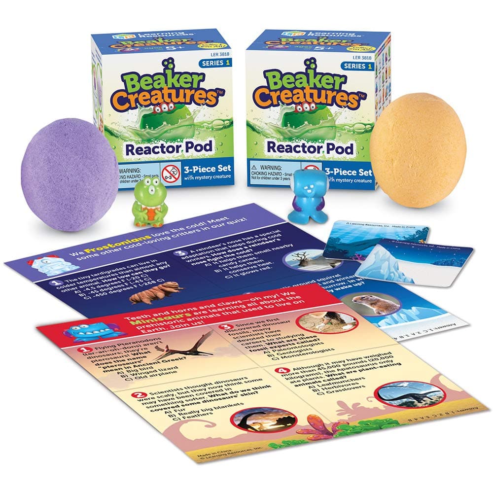Beaker Creatures Reactor Pod, Homeschool, STEM Toys, Science and Experiments for Kids, 3 Piece Set, Series 1