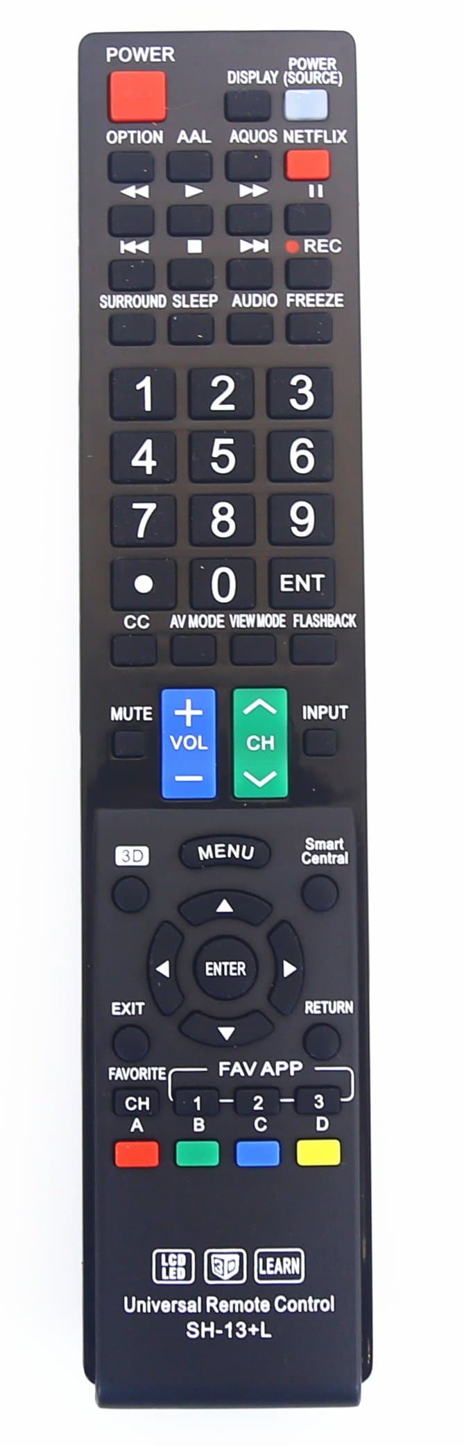 Sharp GB004WJSA Universal Remote Control for All Sharp Brand TV, Smart TV - 1 Year Warranty