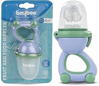 Baybee Silicone Baby Food & Fruit Nibbler for Babies, BPA Free Fresh Fruits Food Feeder for Baby Chewing Teething Toy | Food Grade Extra Silicone Mesh Feeder for Babies from 0-6 Months (Purple)