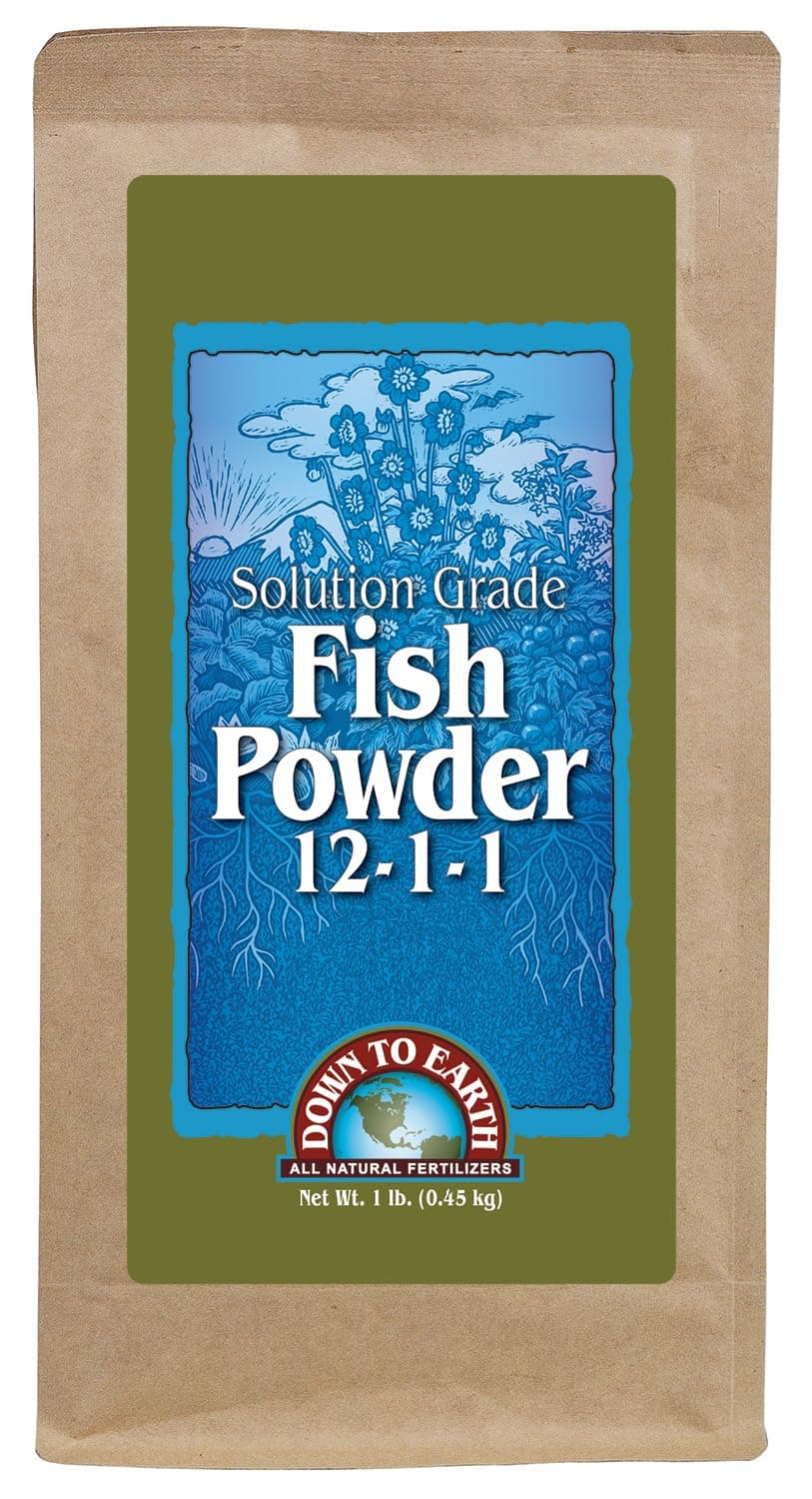 Organic Solution Grade Fish Powder - Water Soluble Nitrogen - Makes up to 50 Gallons of Liquid Fish Fertilizer for Soil or Foliar Spray 12-1-1, 1 lb
