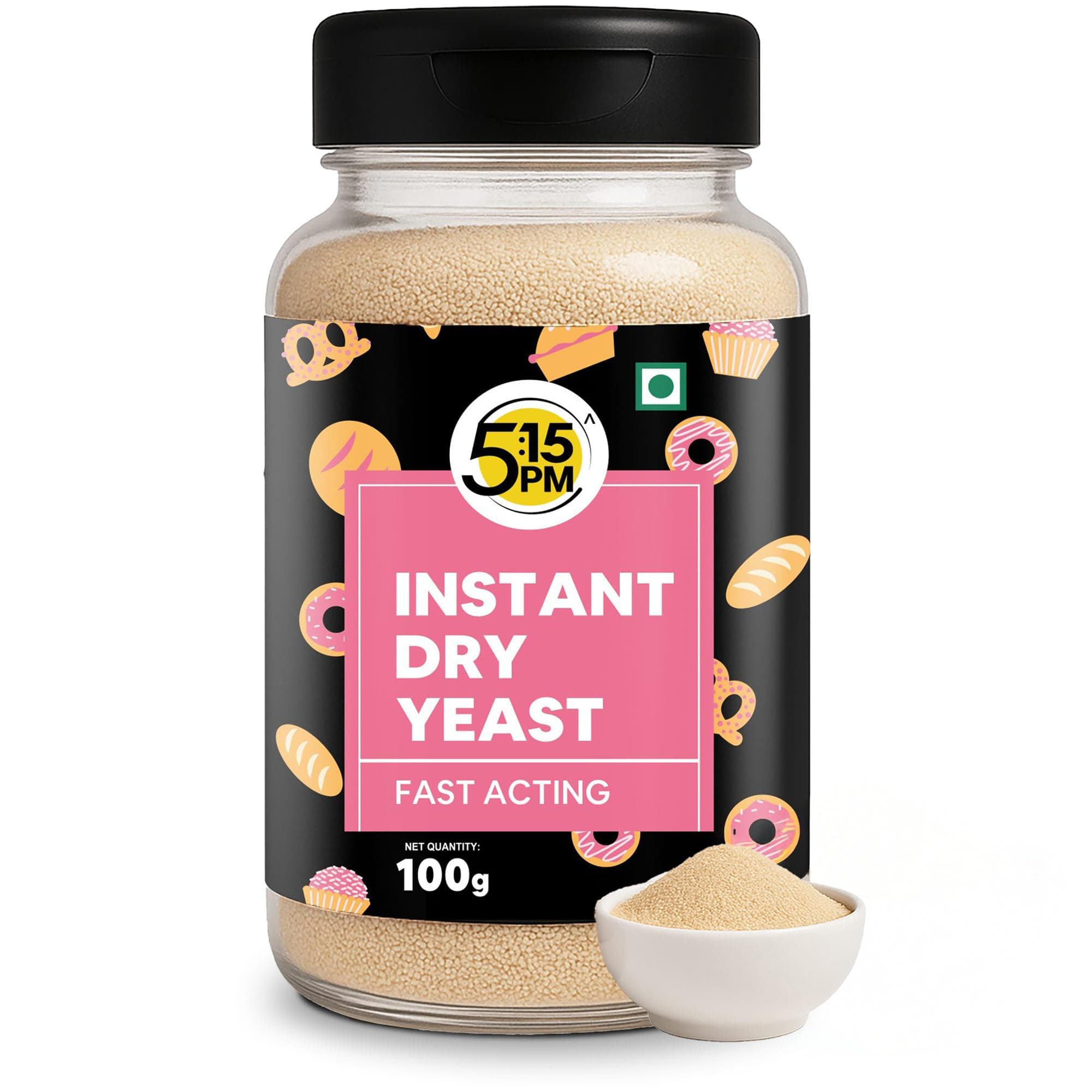 Instant & Active Dry Yeast Powder For Baking 100g | Yeast For Bread Making At Home For Dough, Pizza, Cakes All-purpose
