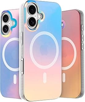 LONLI Hue - for iPhone 16 Case - Holographic Iridescent Phone Case- [Comatpiable with Magsafe] - Cute, Unique and Aesthetic Shockproof Cover - [360° Shock-Absorbent Bumper]