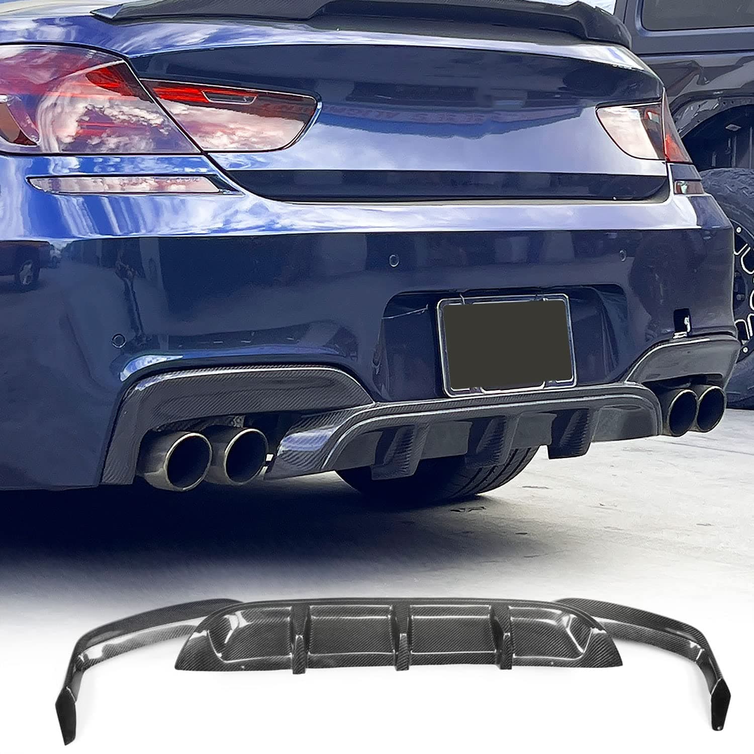 MCARCAR KIT Real Carbon Fiber Rear Diffuser for BMW 6 Series 2013-2018 F06 F12 F13 640i 650i M Sport M6 Customized Lower Bumper Lip Spoiler Body Kit