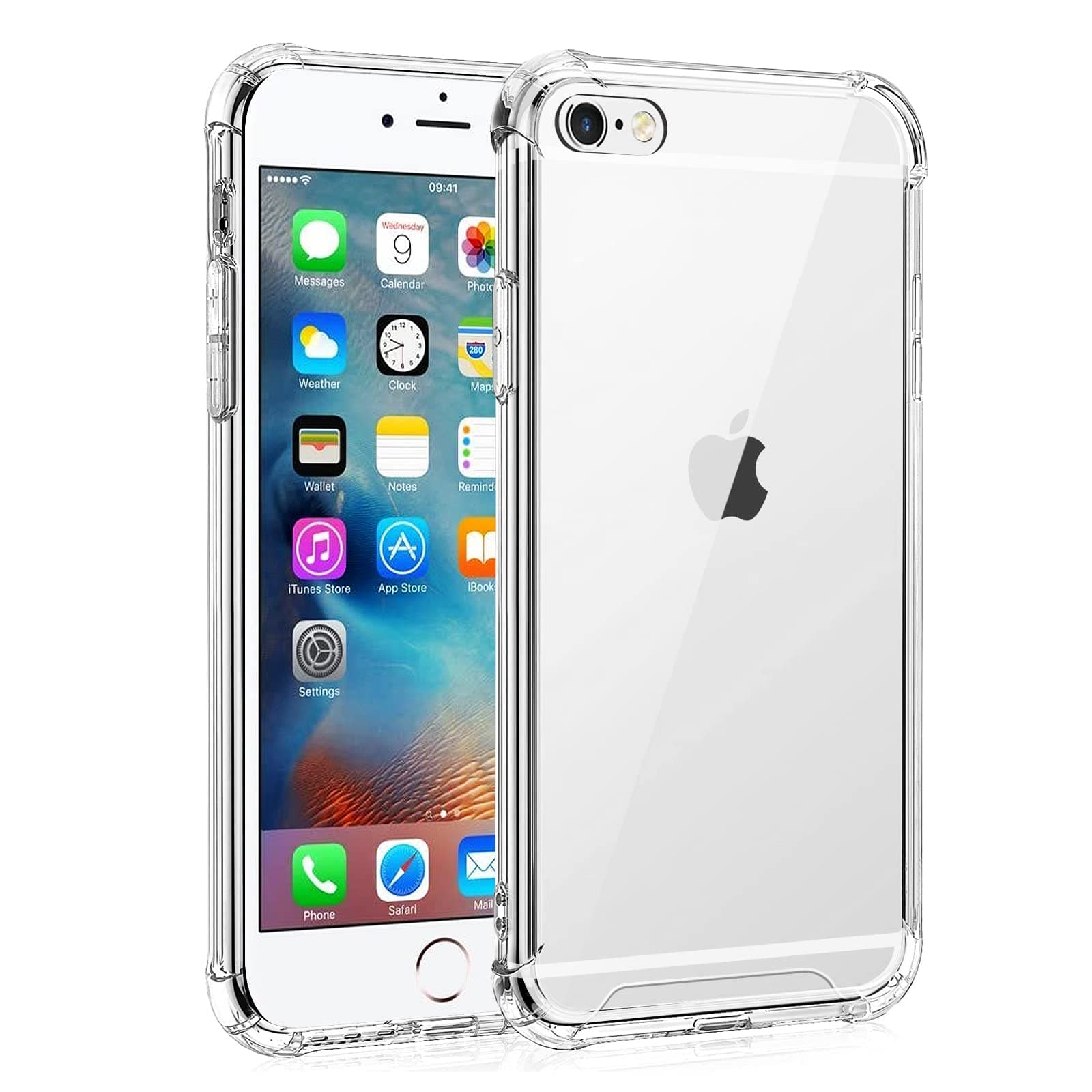 Whioltl Clear Case Compatible with iPhone 6 Plus and 6s Plus Case, Crystal Clear Polymer Phone Cover Slim Soft Silicone Anti-Scratch, Shockproof – Transparent