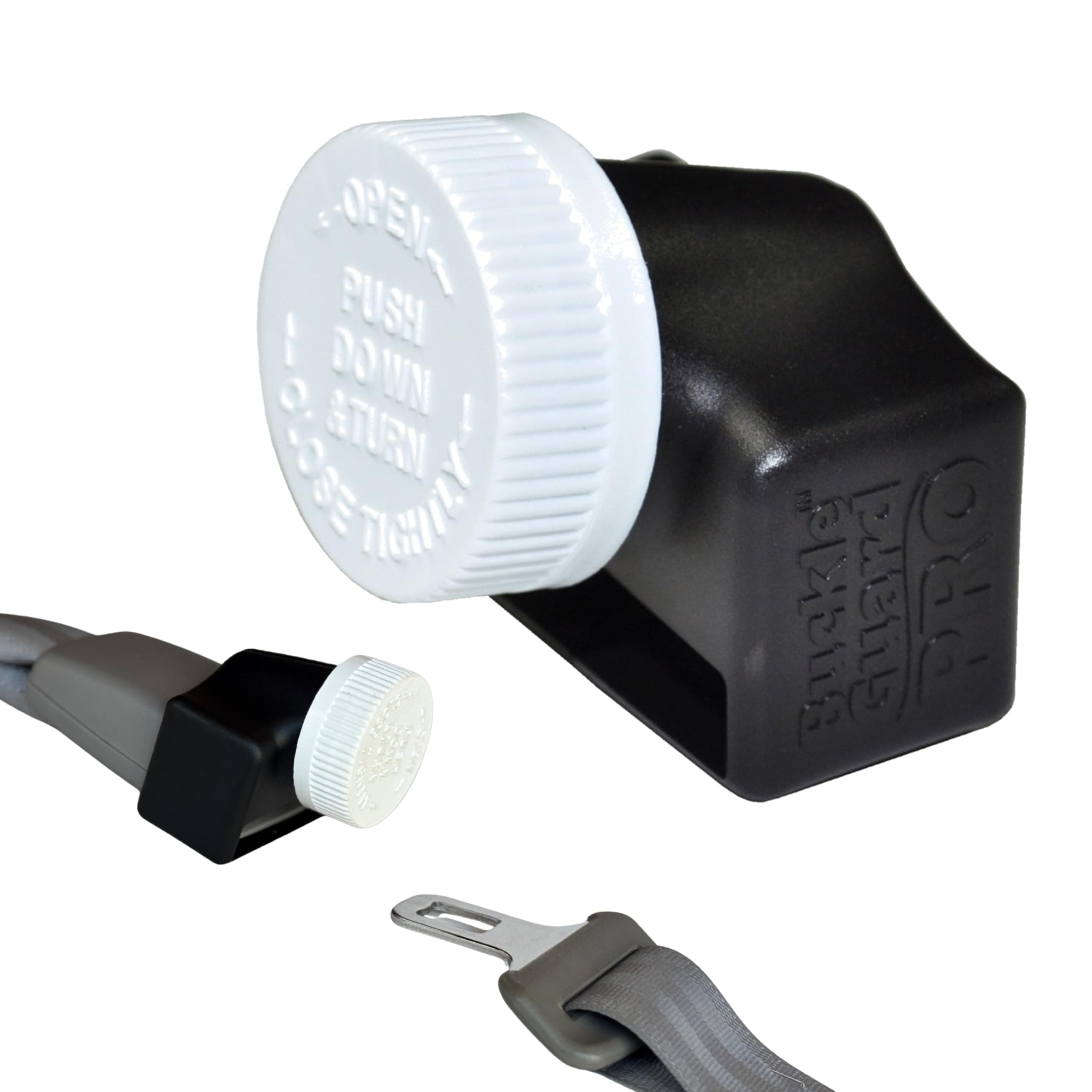 PRO Seat Belt Button Cover - Helps Keep Kids and Disabled Passengers Safely Buckled Up! Deters Curious Fingers & Accidentally Unbuckling Seat Belts-Fits Most Vehicles (Black)