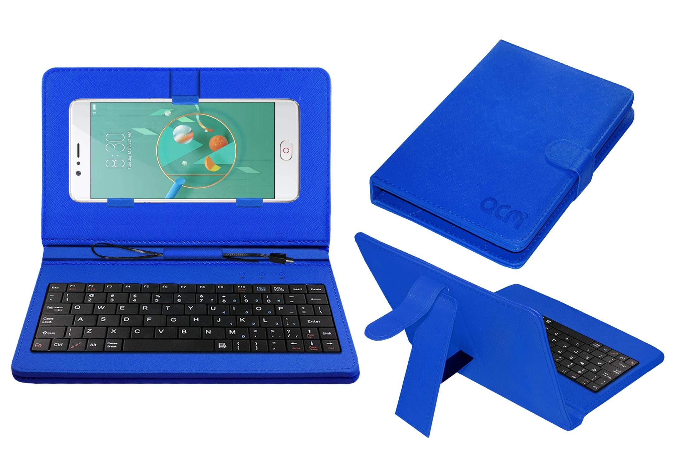 ACM Keyboard Case Compatible with Nubia M2 Global ROM Mobile Flip Cover Stand Direct Plug & Play Device for Study & Gaming Blue