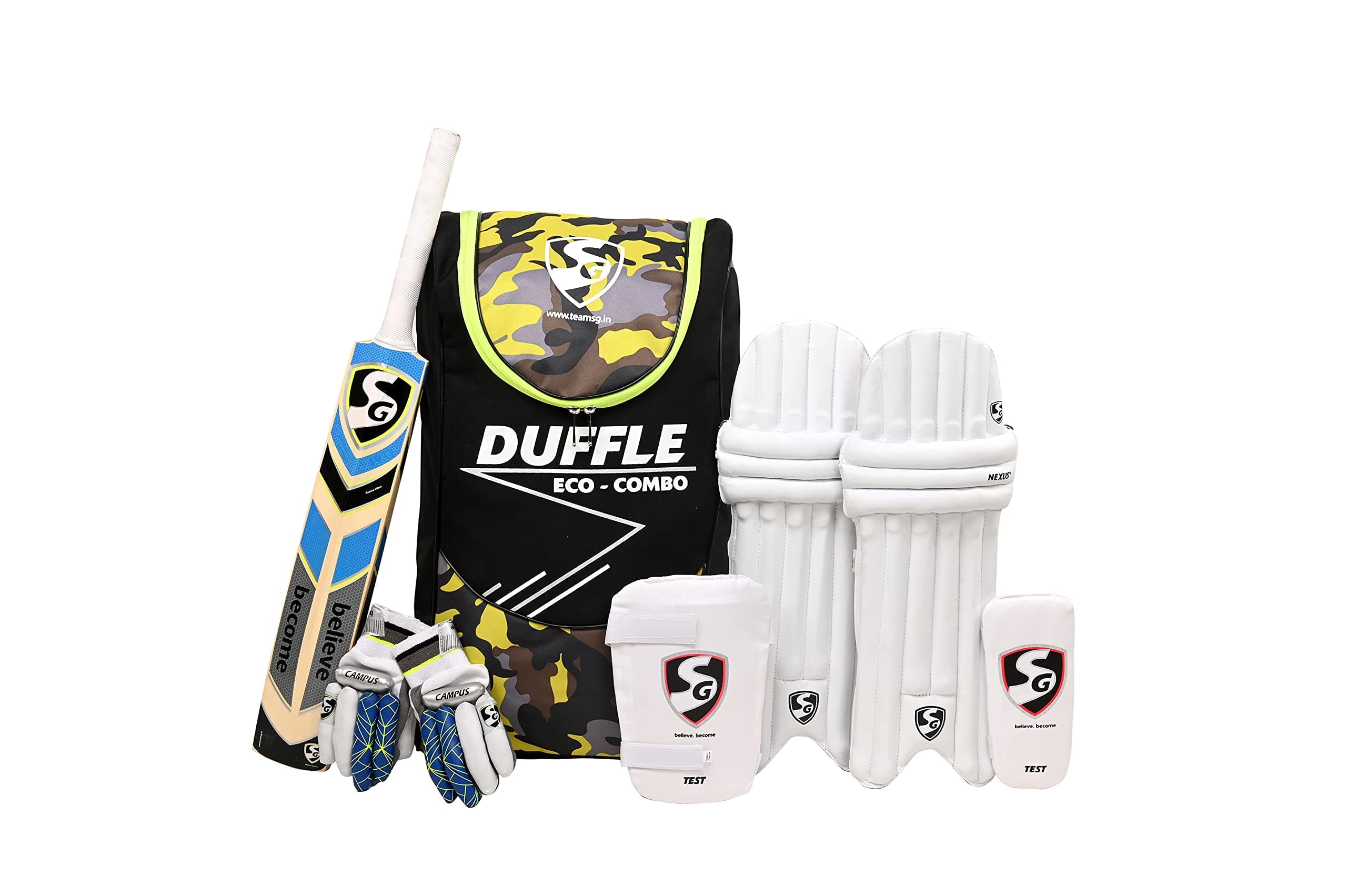 Full Cricket Kit with Duffle Bag (Size 6, Ideal for Age Between 12 to 13 Year), Nylon, Multicolour