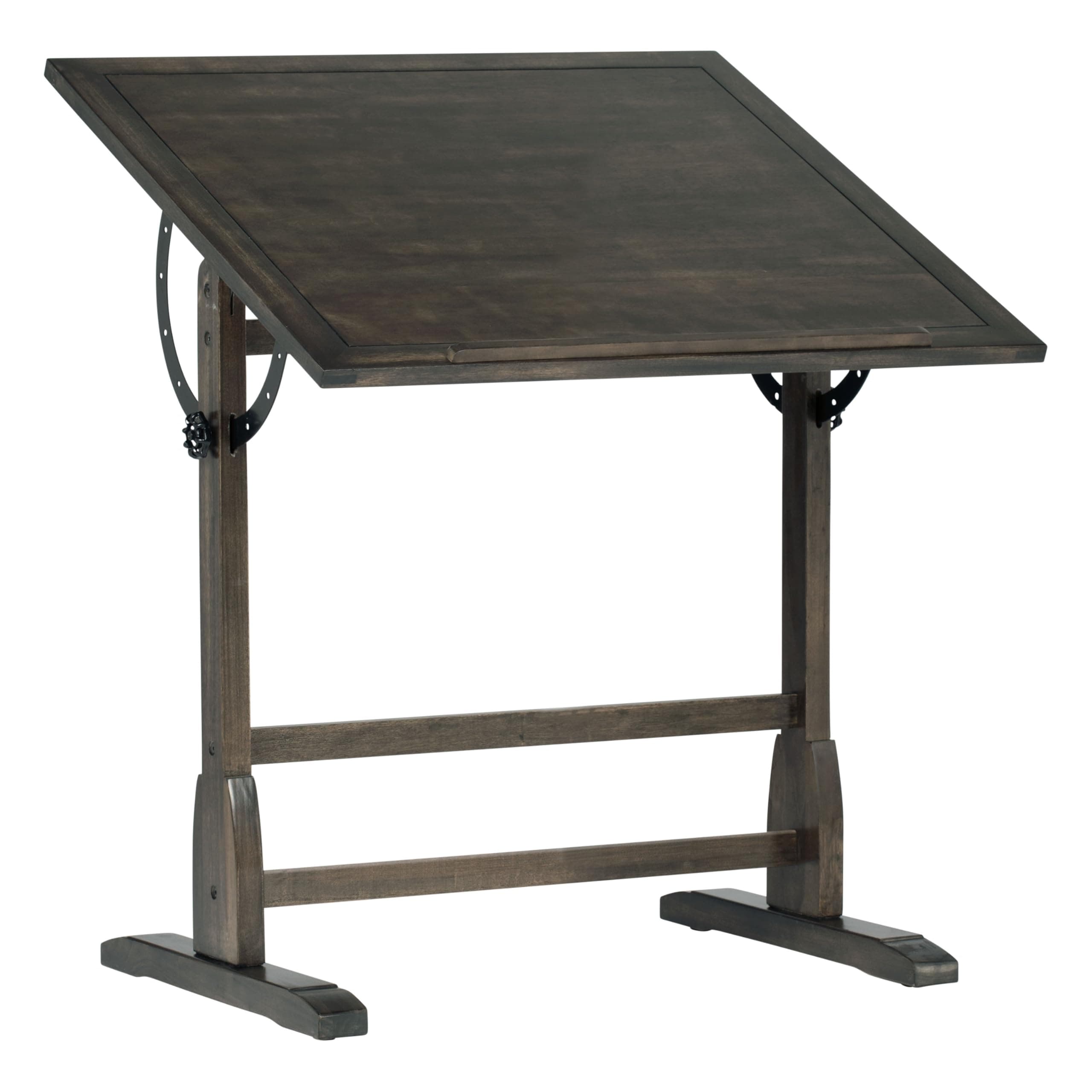 SD STUDIO DESIGNS Vintage Solid Wood Drawing, Drafting Table with 36" Adjustable Tilting Top, 36''W x 24''D, Distressed Black