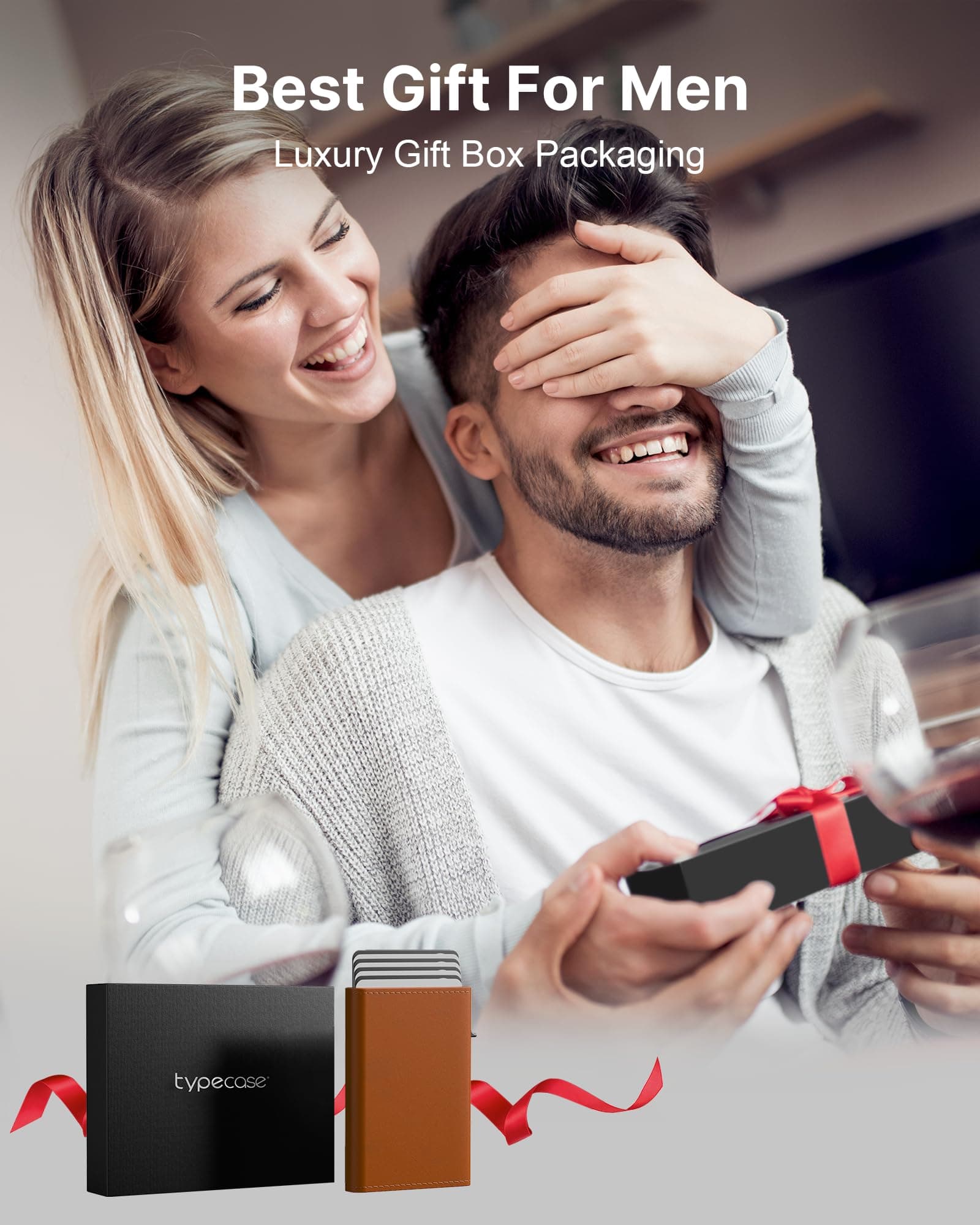 typecase Men's Wallet Card Holder, Red Brown