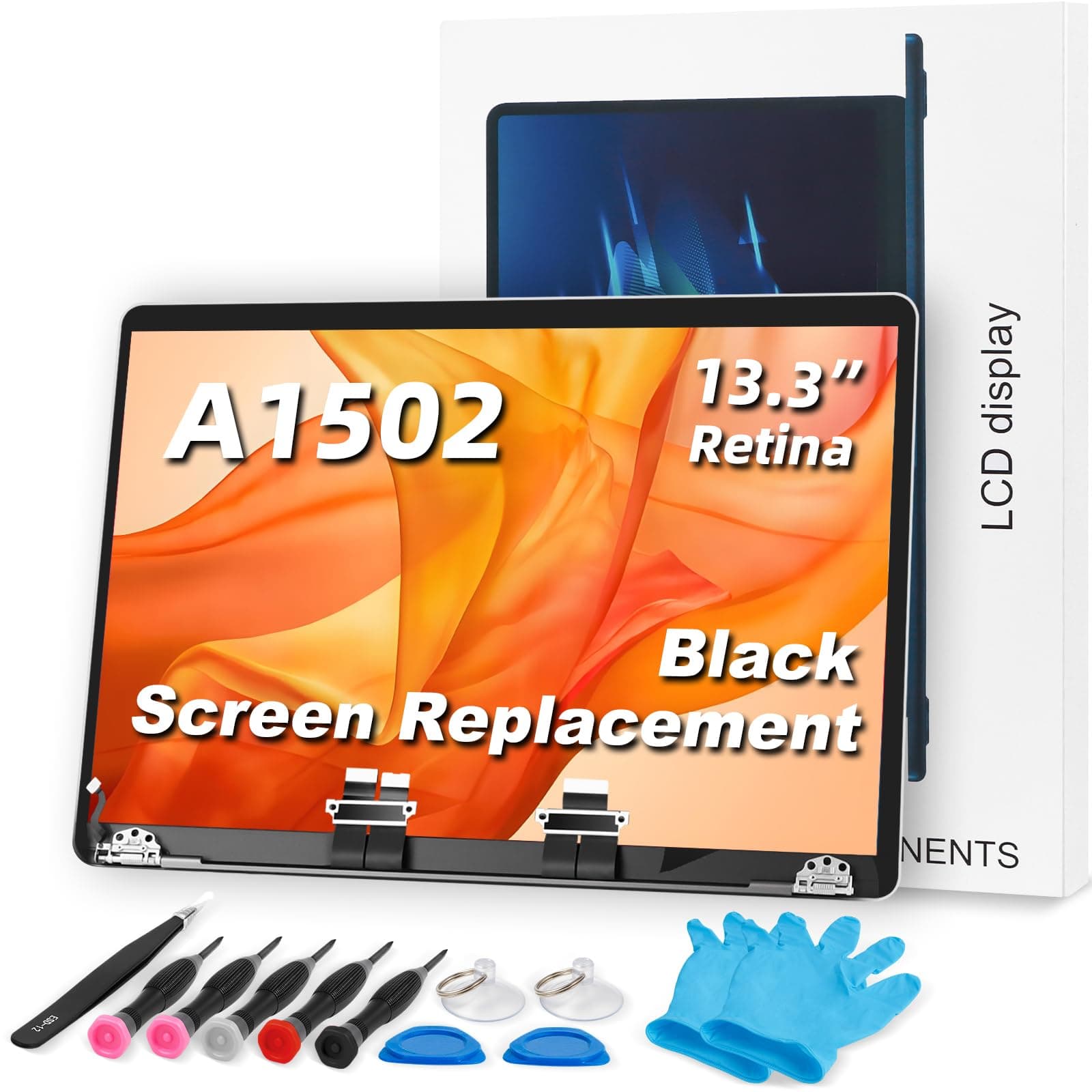 A1502 Screen Replacement a1502 LCD for 13 inches MacBook pro 2013/14/15 Year 2560x1600 Replacement LCD Full Assembly for EMC 2835 Silver1