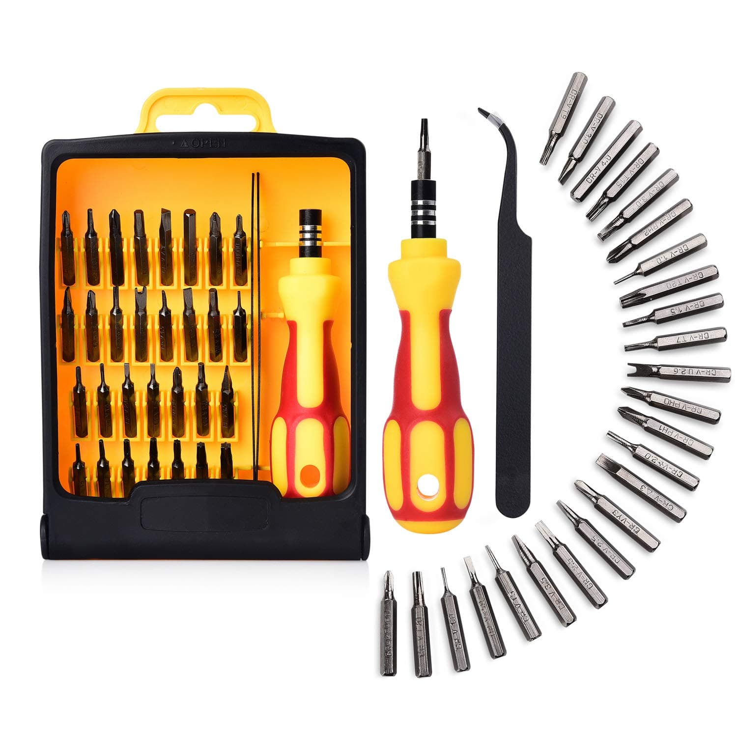 Precision Screwdriver Set, Upgraded Steel, 32-1 Opening Tools for Mobile, Laptop, Glasses, Game Controllers, Professional Jewelry Repair Kit with Tweezer, by Lambery