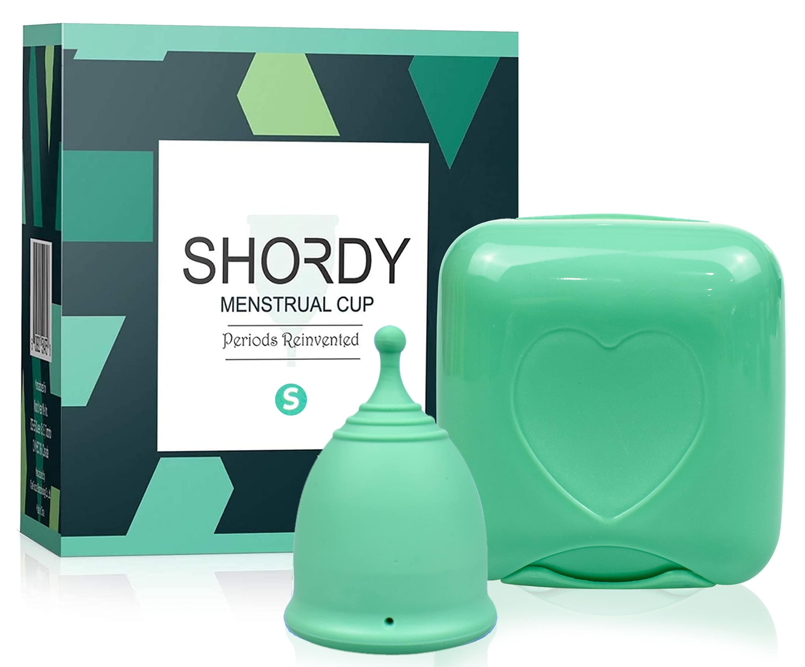 Menstrual Cup with Mini Box, Period Cup Made with Medical Grade Silicone, Better Alternative to Sanitary Pads and Tampons, Hygienic and Safe (Green S (Pack of 1))
