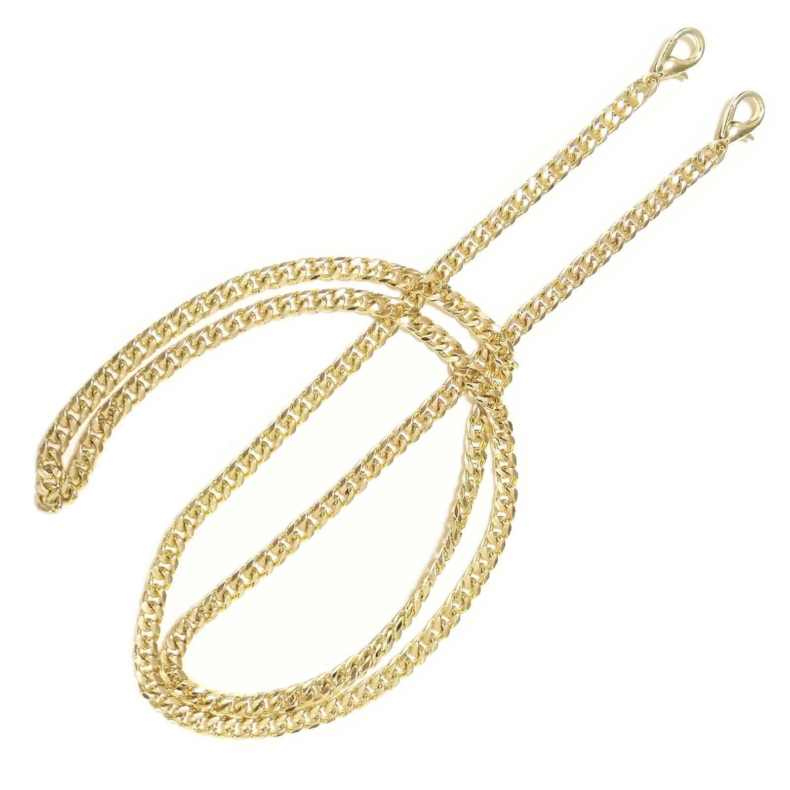BL-G 6MM Width Chain Strap Handbags Replacement Chains for Wallet Clutch Satchel Tote Bag 47" Purse Chain Shoulder Crossbody Bags Replacement Straps Gold Plated Hardware Flat Chain - Gold