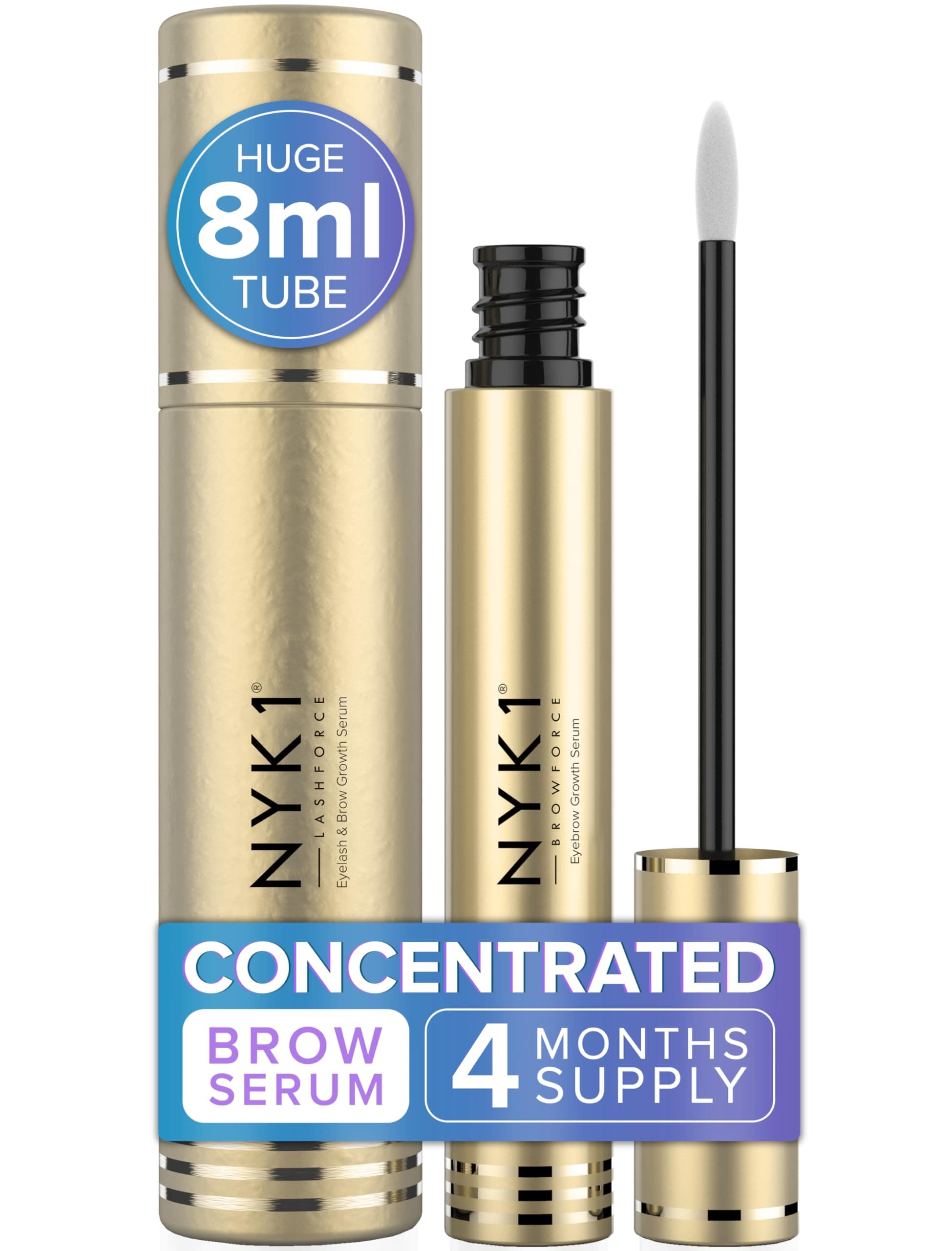 FULLER BROWS Brow Force Eyebrow Growth Serum (8ml) NYK1 Eyebrow Serum For Rapid Brow Growth Serum EXCEPTIONAL RESULTS Eye Brow Growth Serum Grow Fuller Thicker Natural Eyebrows Eyebrow Enhancing Serum