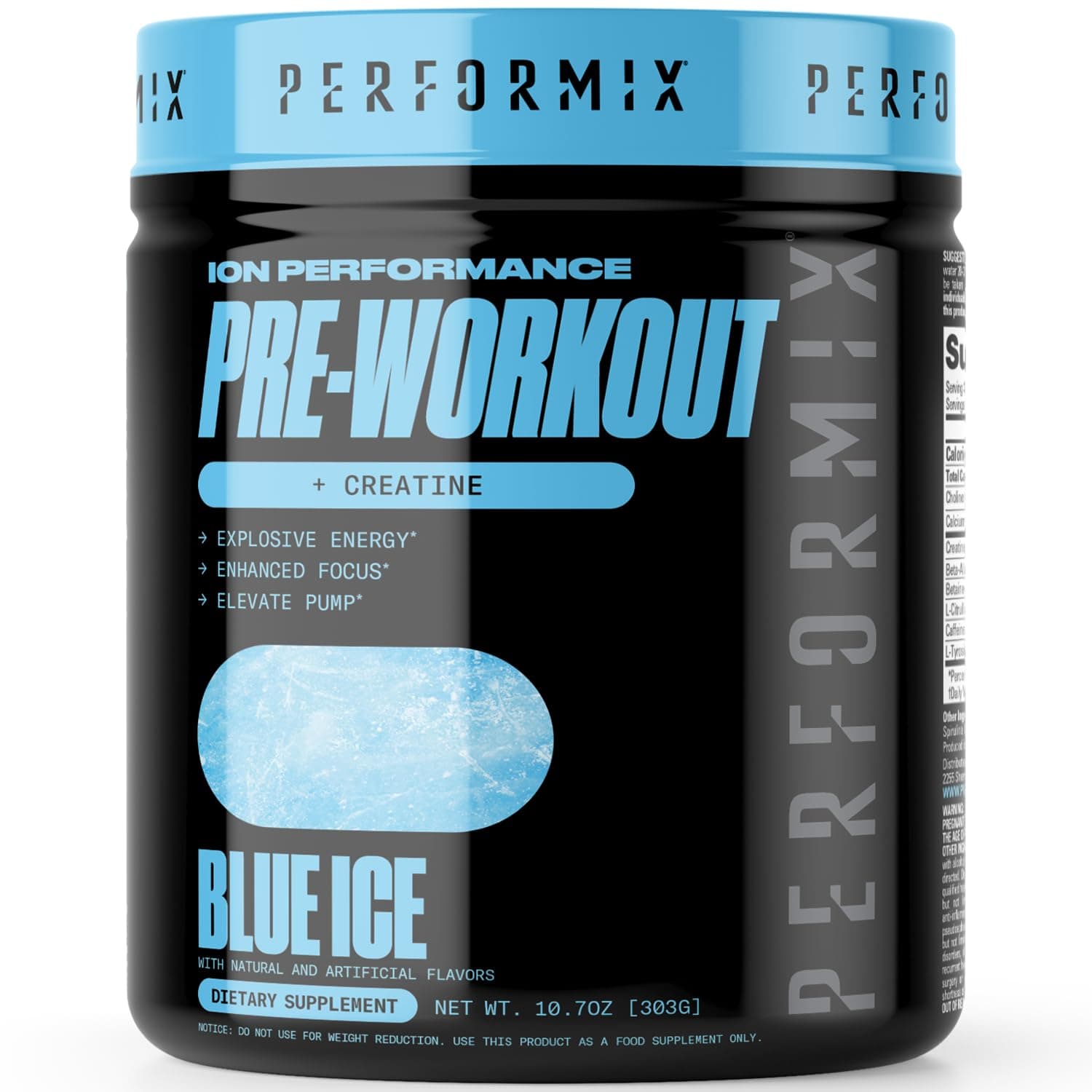 PERFORMIX ION Pre-Workout Powder, Explosive Energy, Ehnanced Focus, Elevated Pump (30 Servings, Blue Ice)
