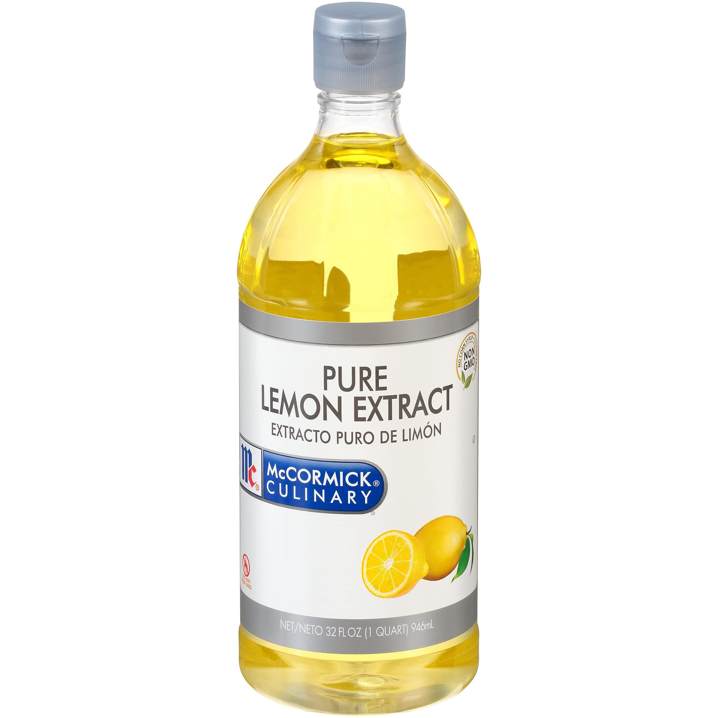McCormick Culinary Pure Lemon Extract, 32 fl oz - One 32 Fluid Ounce Bottle of Lemon Flavoring Extract with Fresh Lemon Flavor, Use in Fillings, Mousses, Custards and More