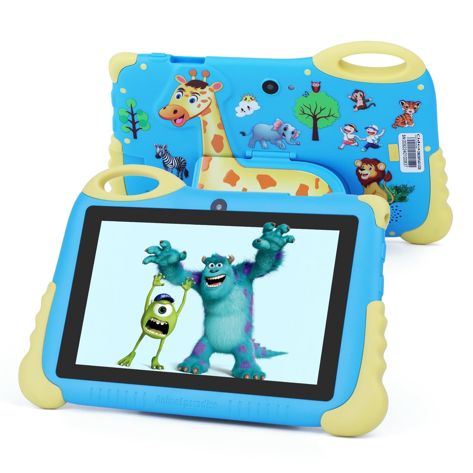 C idea2024 Kids Tablet,7 Inches Android 13 1st Generation Toddler Tablets, hd 1024 * 600 Screen Display, Iwawa Pre-installed, Learning Tablet For boys Girls Blue