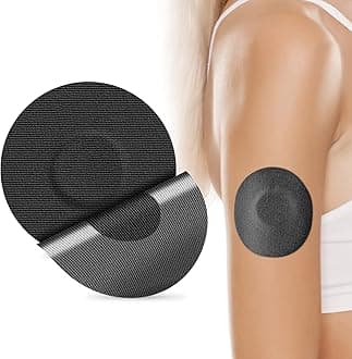 Freestyle Sensor Covers 25Pack Latex-Free Bandage Adhesive Patches for Libre 2/3 Waterproof Without Glue in The Center, Black