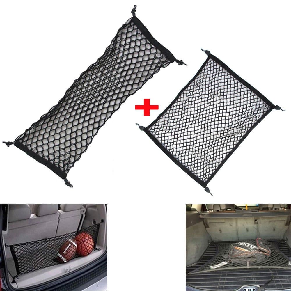 Daxey 2pcs Car Rear Trunk Cargo Organizer Elastic Mesh Holder Storage Luggage Fix Net For Volvo XC60 XC90 2006-2016 Auto Accessories