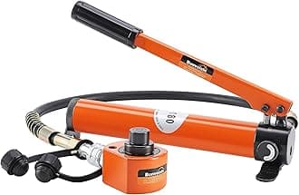 Bonvoisin 10T Hydraulic Cylinder Jack Porta Power Mini Hydraulic Ram Multi-Acting with CP-180 Hydraulic Hand Pump for Machinery Shipbuilding (Cannot Retract Automatically)