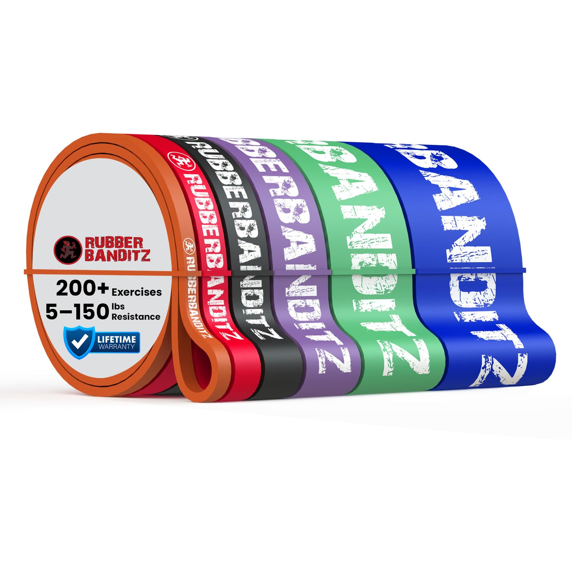 Combo Pull Up Assist Bands | Heavy Duty Resistance Exercise Bands for Powerlifting, Mobility, and Stretching | Resistance Bands for Working Out | Combo Pack of 6