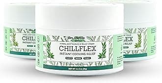 CHILLFLEX INSTANT COOLING RELIEF CREAM SOOTHING COOLING GEL Extra-Strength 3% Menthol for Post-Workout Relief, Runners & Athletes, 3-Pack
