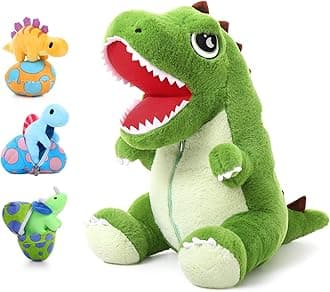 MaoGoLan7Pcs Dinosaur Stuffed Animal for Boys,20" Giant Green Dinosaur Plush with Babies Inside,Large Tyrannosaurus Rex Stuffed Dino Plushies with Eggs,Gifts for Kids at Christmas