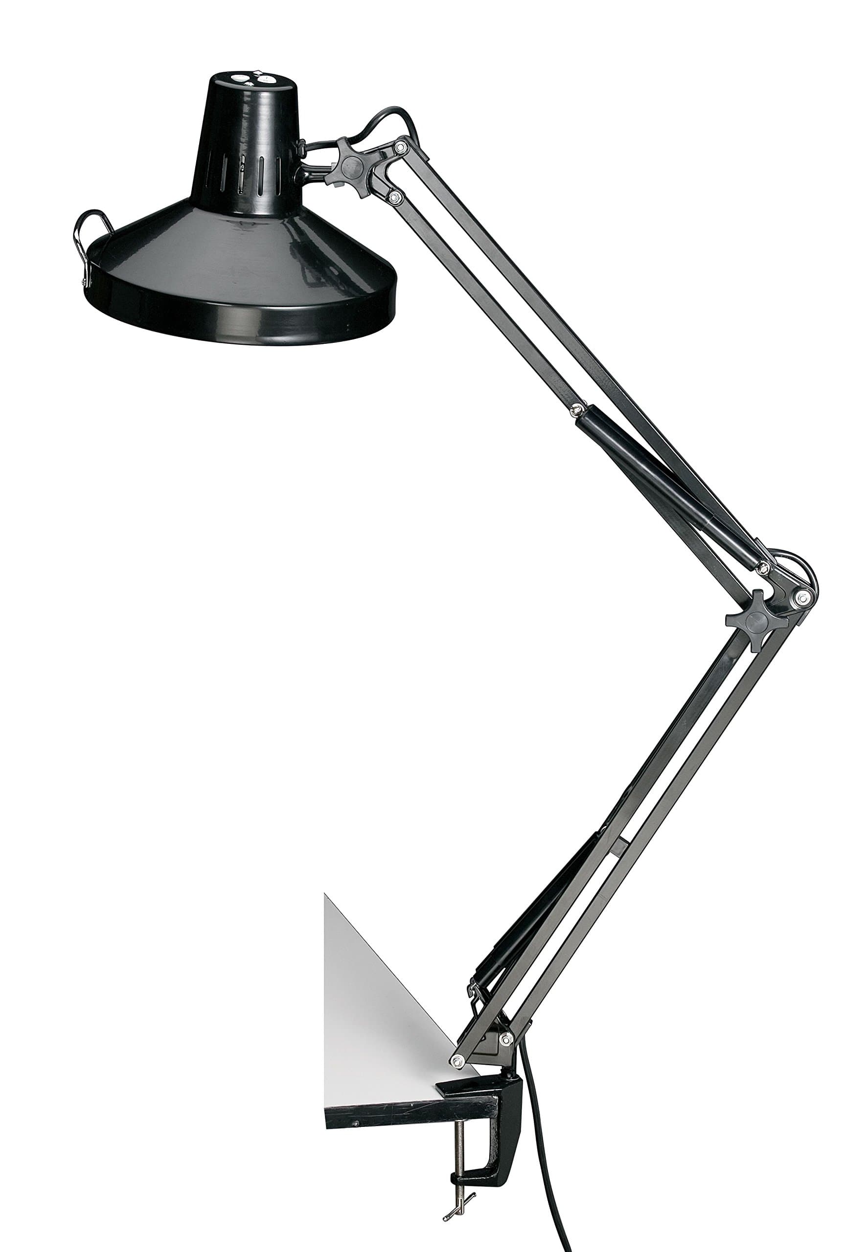 Alvin, Swing-Arm Combination Lamp with CFL Bulb, Black