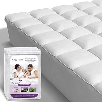 SafeRestCloudGuard - Twin Size Hybrid Mattress Protector & Pad (Extra Padded) - Waterproof Quilted Pillow Top Mattress Cover - Thick, Plush & Fitted Mattress Topper for Bed
