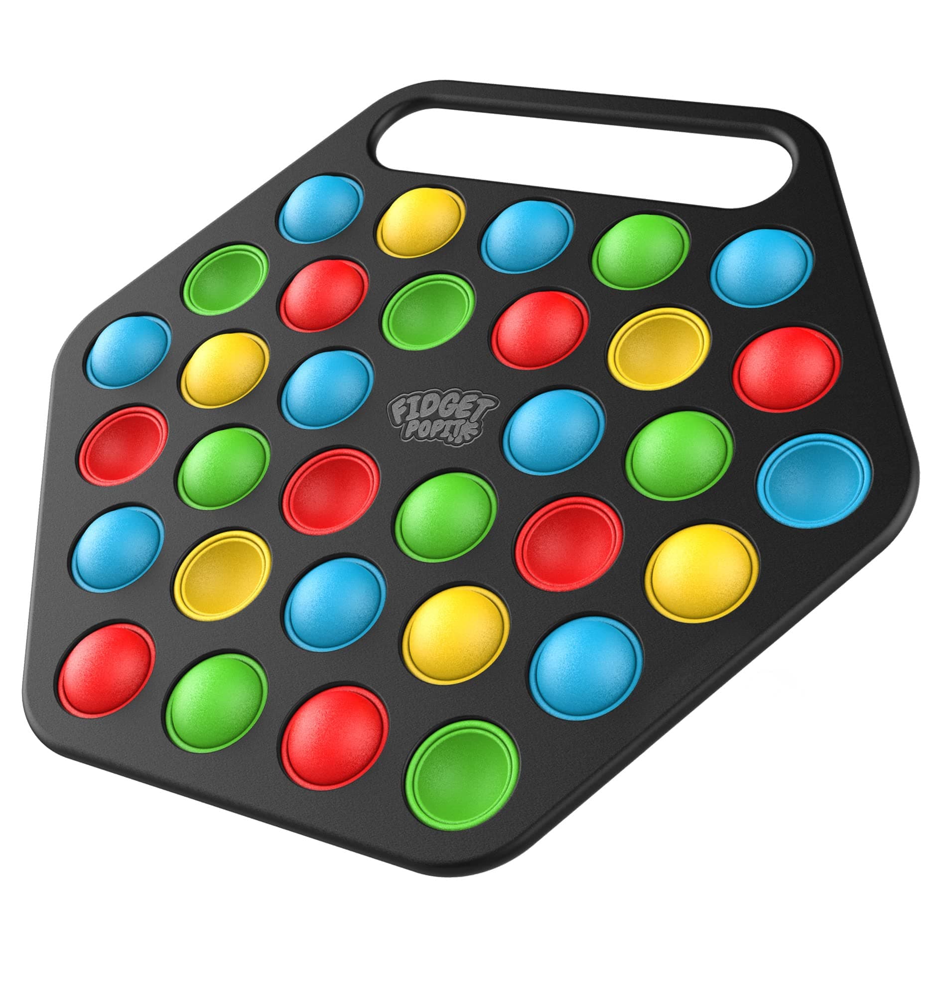 GALVANOX Hard Shell Pop it Fidget Toy Board with Carrying Handle for Adults & Kids