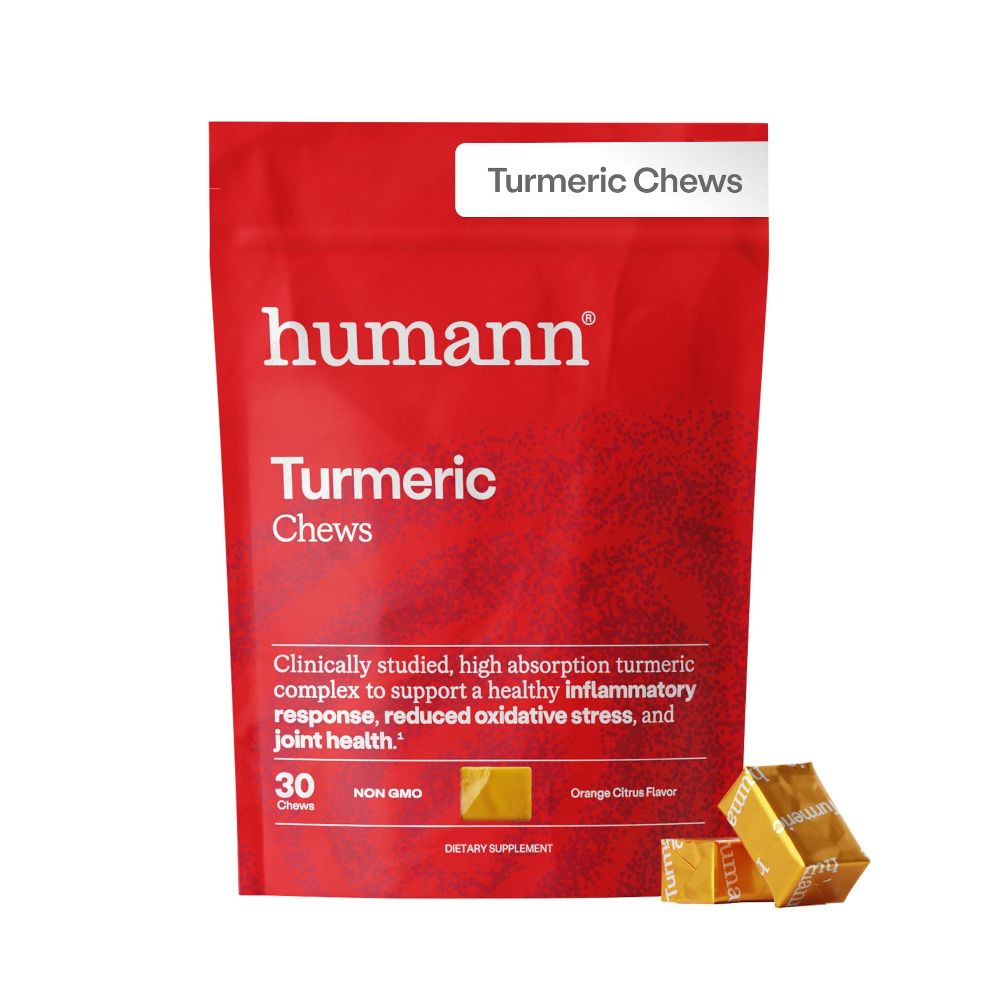 Turmeric Chews Supplement – Clinically Studied High Absorption Curcumin Complex - Orange Citrus Flavor – from SuperBeets Makers – Joint Health – 30 Count