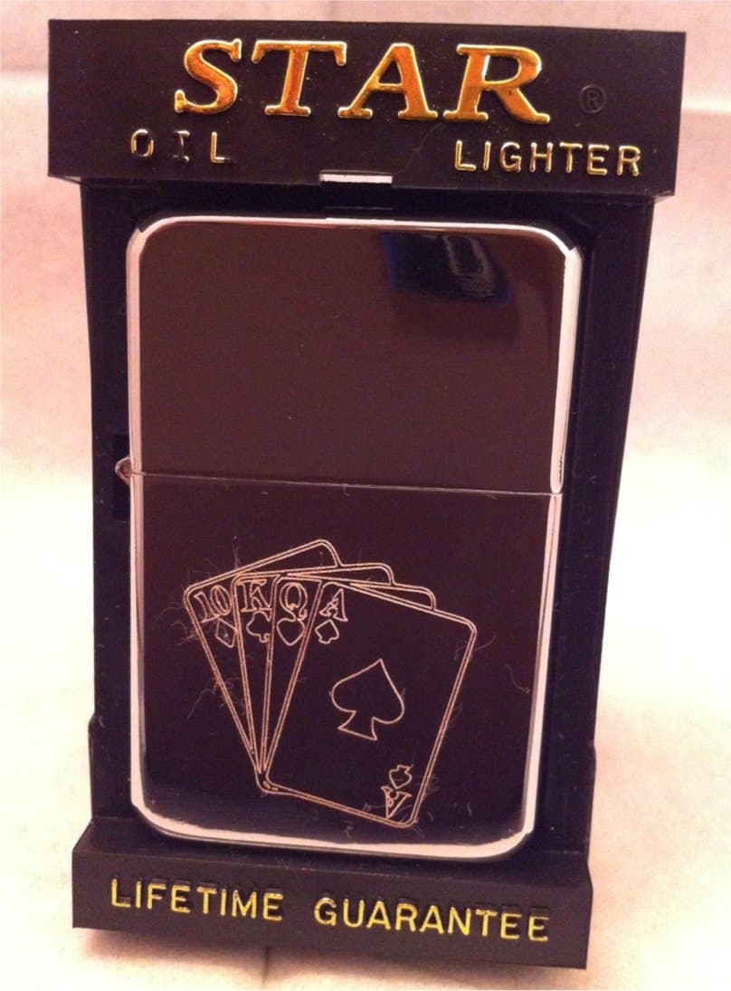 Playing Cards Engraved Polished Chrome Lighter No 55 can be personalised engraved free of charge