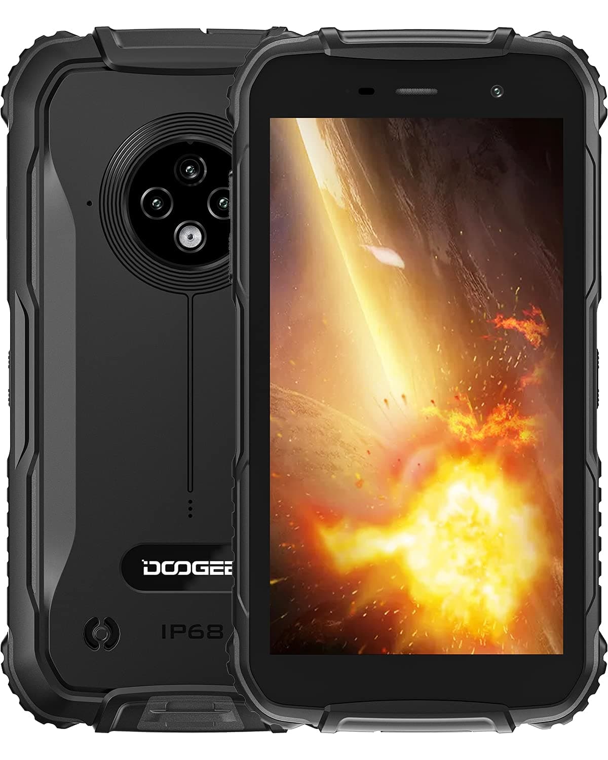 DOOGEE S35 Rugged Smartphone Android 11, 4350mAh Battery, 5.0'' HD Screen, 13MP+5MP Triple Camera, 3GB+16GB/512GB Extension, 4G Dual SIM IP68 Waterproof Unlocked Mobile Phones, GPS, Face Unlock, Black