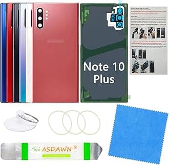 Galaxy Note 10+ Back Cover Glass Replacement with Pre-Installed Camera Lens + All The Adhesive + Installation Manual + Repair Tool Kit for Samsung Galaxy Note 10 Plus SM-N975 All Carriers (Aura Pink)