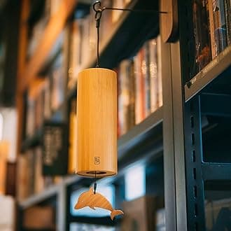 LingTing Bamboo Wind Chimes for Sound Healing, Meditation, Relaxing Emotions,Chord Wind Chimes Hand-Cranked Wind Chimes Unique Decor Gardening Gift for Outdoor Decoration(G-Snow), Yellow