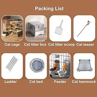 Cat Cages Indoor with Litter Box, Large Cat Cage, DIY Cat Enclosure, 4 Tier Cat Villa Extra Large Space, for 2-4 Cats