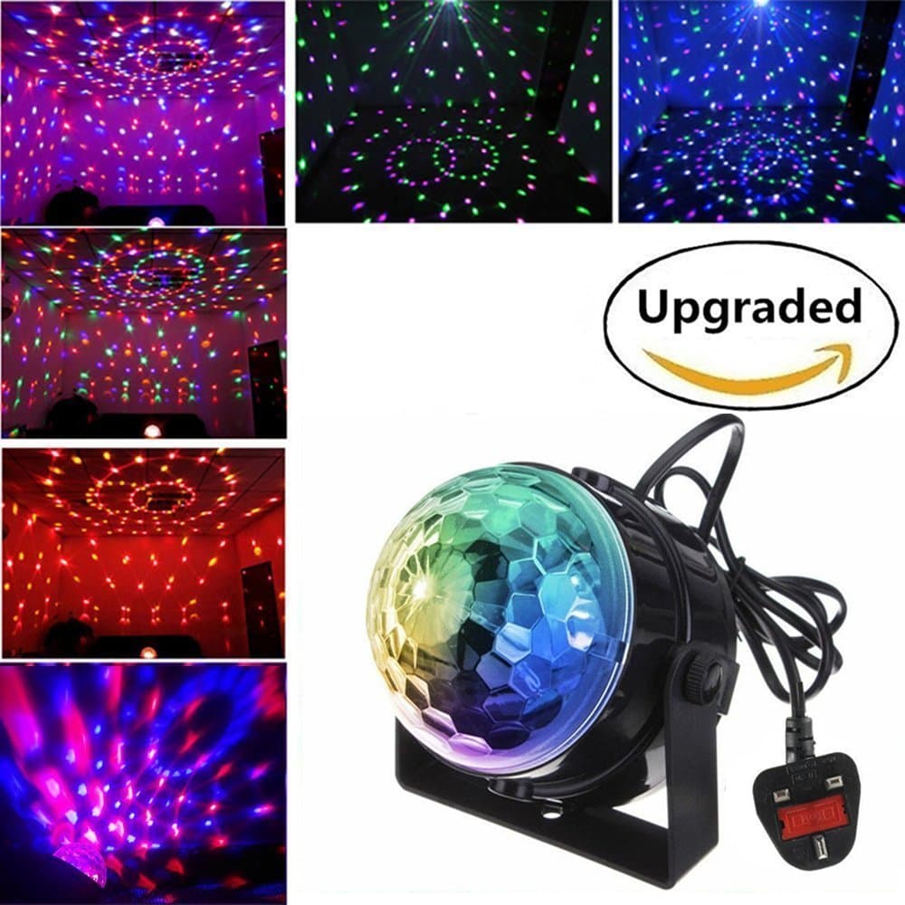 [Upgraded]Disco lights Disco ball 3W RGB LED strobe light Music Activated Party lights Glitter ball with Remote Control,Mini Mirror ball Light weight rotating effective DJ Disco lighting for Home birthday party,KTV,Bar,Stage,Wedding Celebration By AMZWORLD
