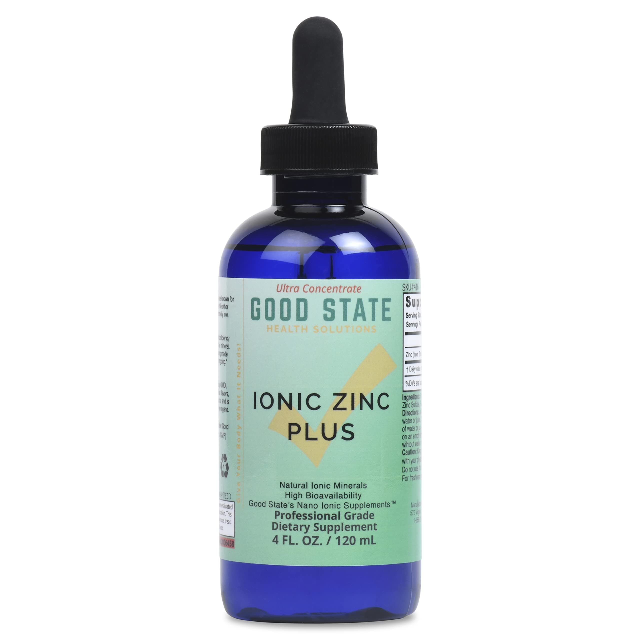 Good State Liquid Ionic Zinc Ultra - Ultra Concentrate (10 Drops Equal 15 mg - 200 Servings per Bottle) …