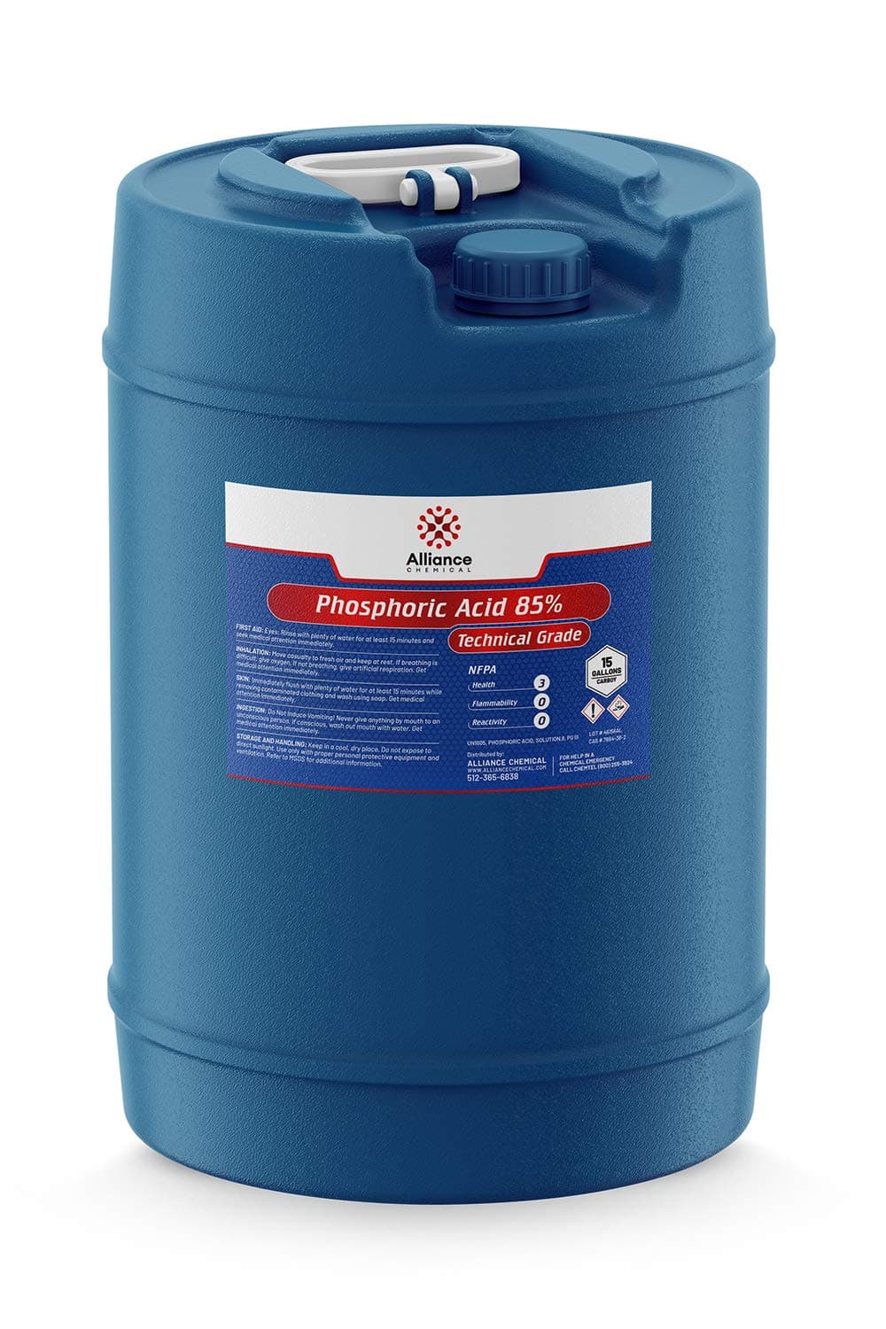 Phosphoric Acid 85% - Technical Grade - 15 Gallon Carboy - Uses: PH Control and Adjustment, Corrosion Inhibitor, Activating Agent, Personal Care, Pharmaceutical, Agriculture - Made in America
