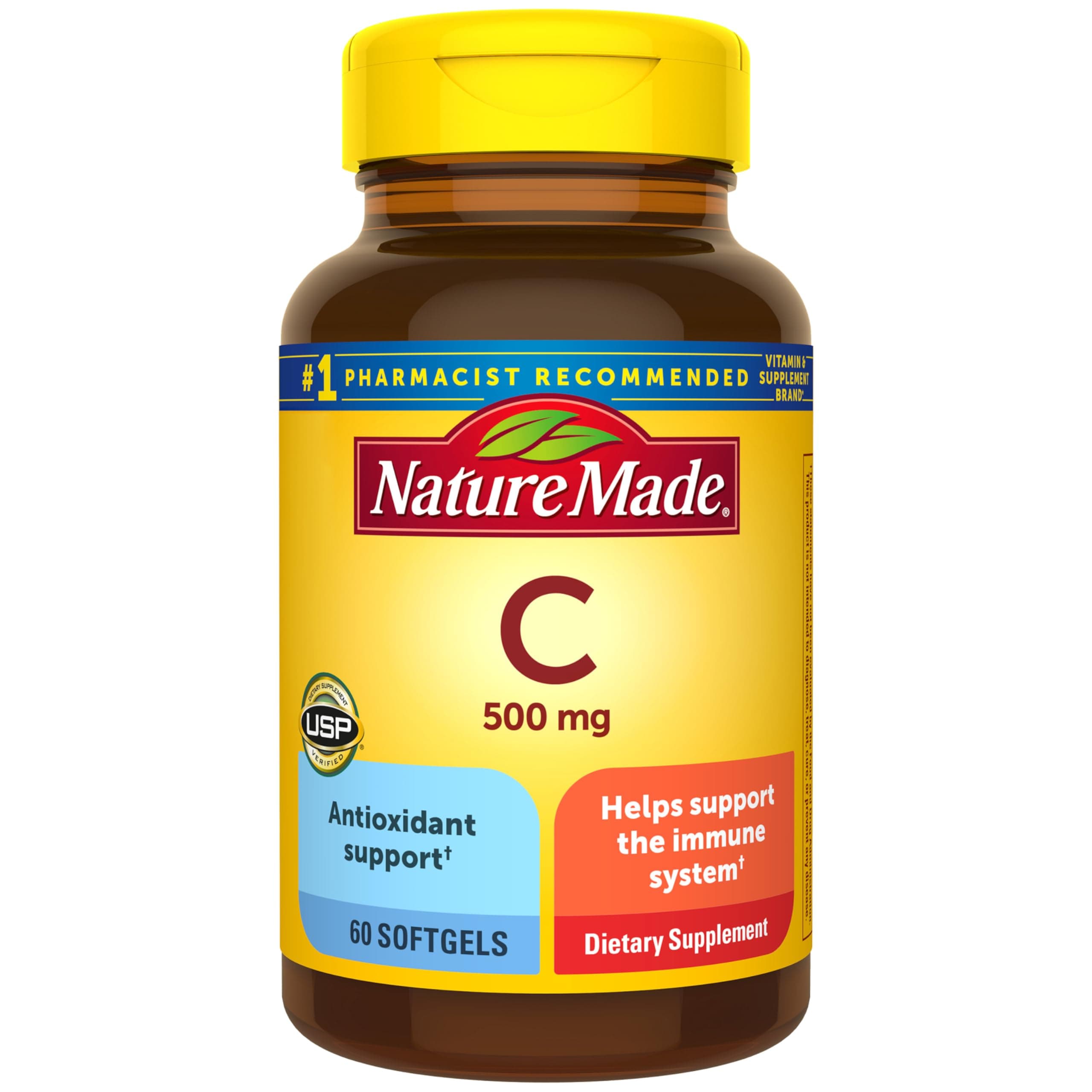 Vitamin C 500 mg Softgels, 60 Count to Help Support the Immune System