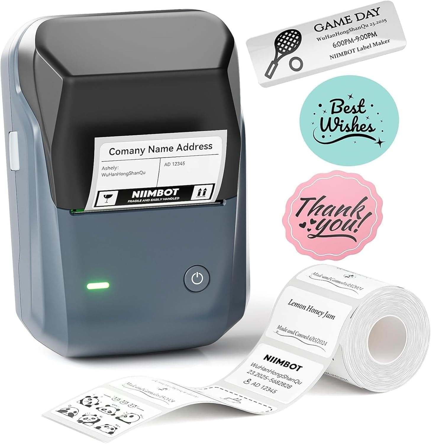 NIIMBOT B1 Label Maker with Auto Identification,2 Inch Bluetooth Portable Label Printer Easy to Use for Office, Home, Business (with 2x1.18 inch Label)