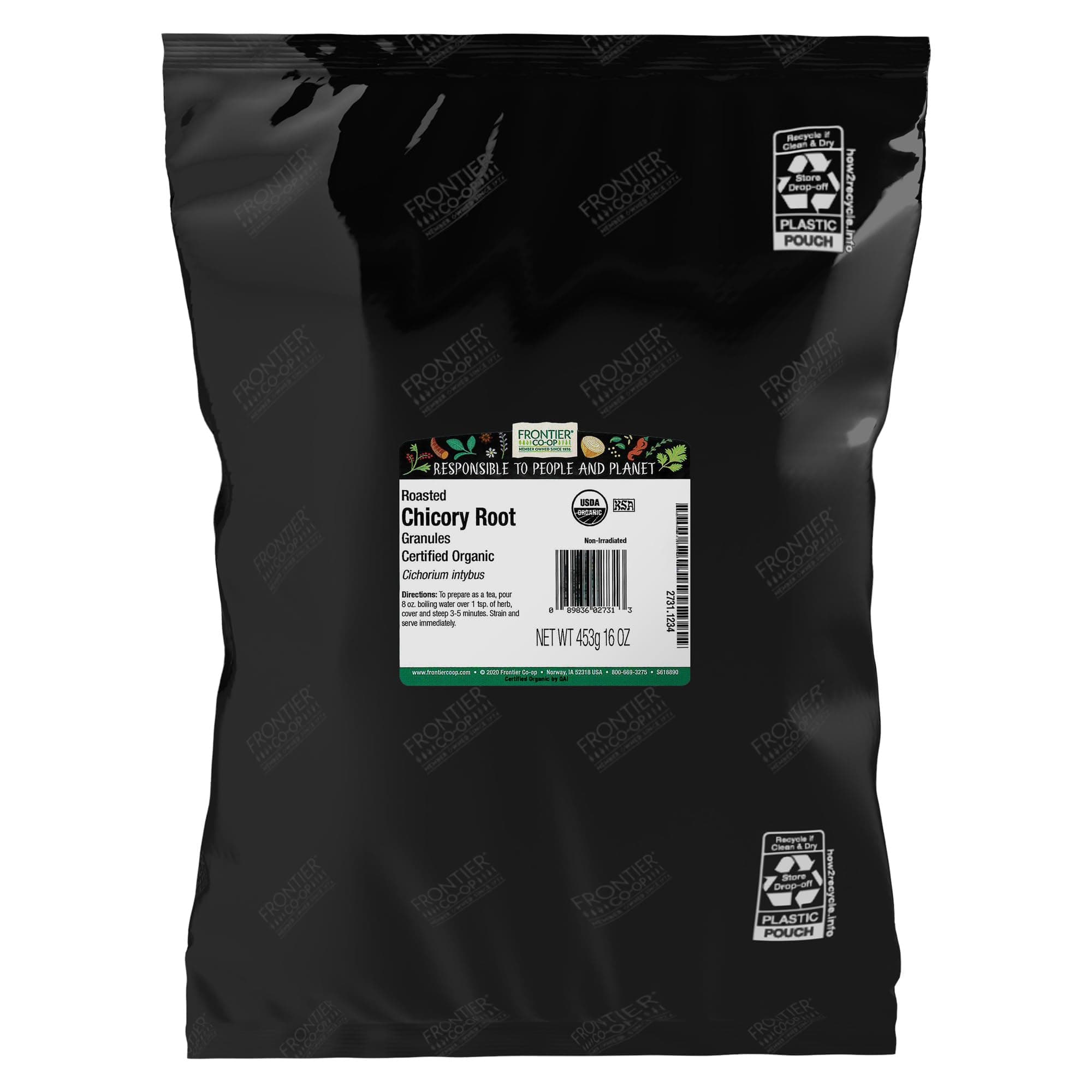 Frontier Herb Organic Roasted Chicory Root Granules, 1 Pound