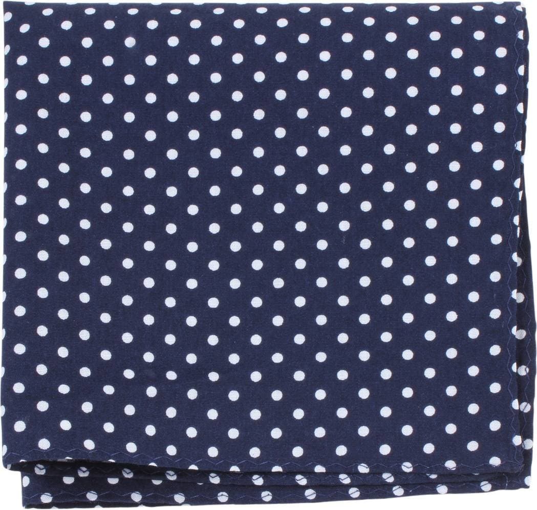 Mens Polka Dot Pocket Square - Navy/Blue