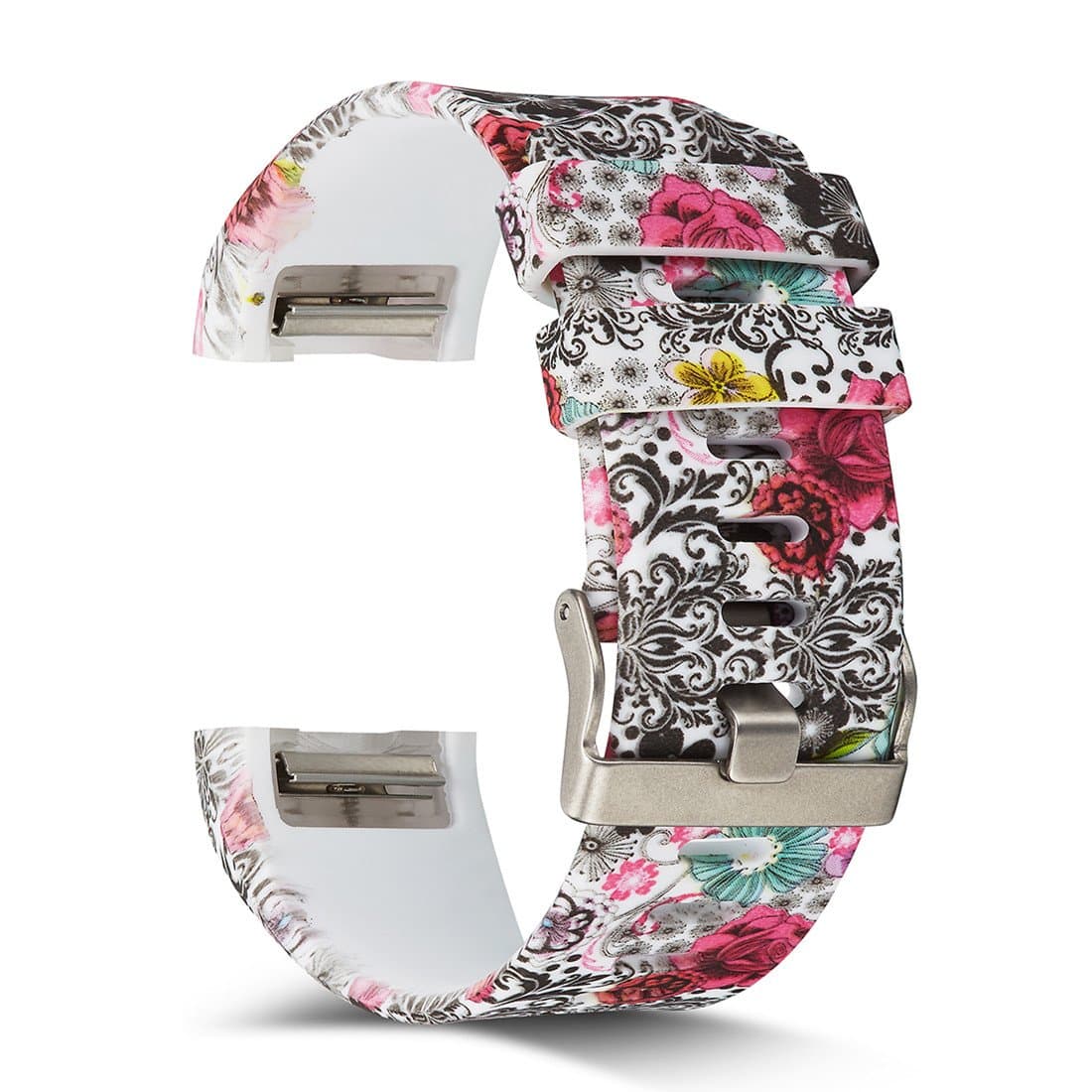 AIWELL Fitbit Charge 2 Bands,Silicone Adjustable Replacement Sport Strap Printed Bands Classic Buckle Fitbit Charge2 HR,Fitbit Charge 2 Accessories Wristbands (Pattern-14, Large)