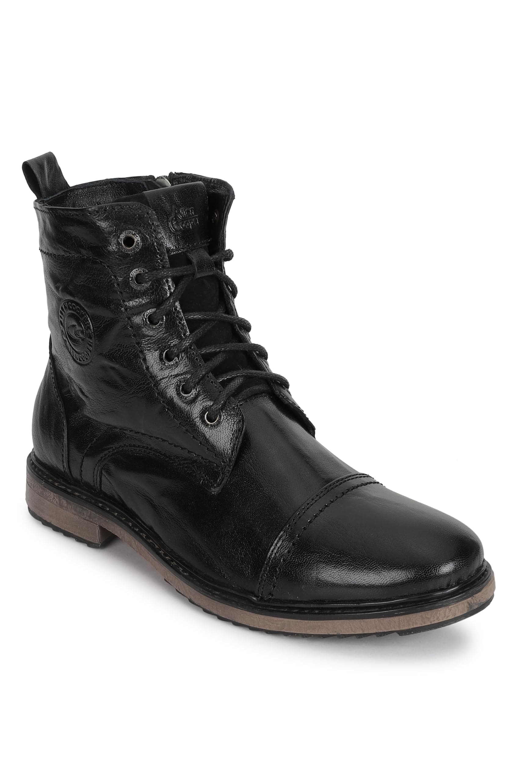 Allen Cooper Crumbled Leather Boots For Men