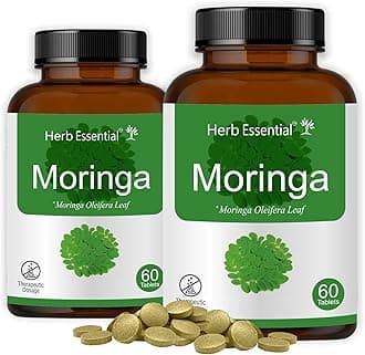 Herb Essential Moringa Tablets, 500 Mg,120 Tablets | Herbal Dietary Supplement for Weight Loss, Immunity Booster,Plant Based Protein