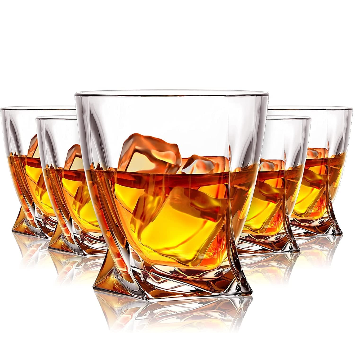 Vilon Half Star Double Old Fashioned Glasses, Perfect for Serving Scotch, Whiskey or Mixed Drinks, 290 ml (Clear) - Set of 6